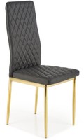 Wysokie krzesło do jadalni ekoskóra pikowana K501 - czarny