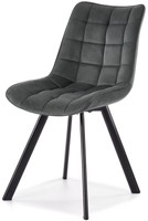 Krzesło K332 z czarnymi nogami do salonu - ciemny popiel 