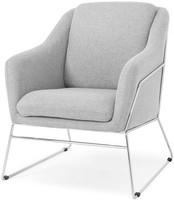 Krzesło fotel do salonu loft SOFT CHROM - jasny szary