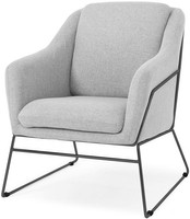 Krzesło fotel do salonu loft SOFT - czarny stelaż - popielaty