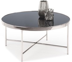 Niski stolik MORIA w stylu glamour srebro / czarny 