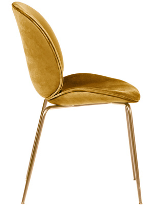  Krzesło welurowe złote nogi BOLIWIA - musztardowy