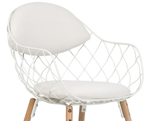 Ażurowe krzesło z podłokietnikami aluminium OSLO - biały