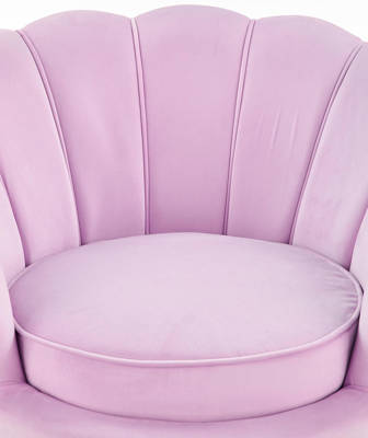 Fotel Glamour MUSZLA AMORINO ze złotymi nogami - fioletowy