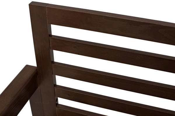 Fotel z drewna na balkon MALTA ciemny brąz/szary