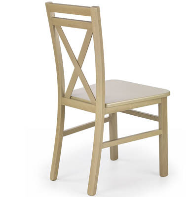 Klasyczne krzesło drewniane z poduszką DARIUSZ- dąb sonoma