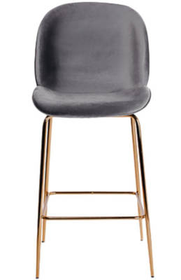 Krzesło barowe hoker tapicerowany BOLIWIA gold - musztardowy