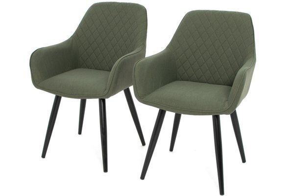 Krzesło tapicerowane fotelowe EMMA  - oliwkowa zieleń
