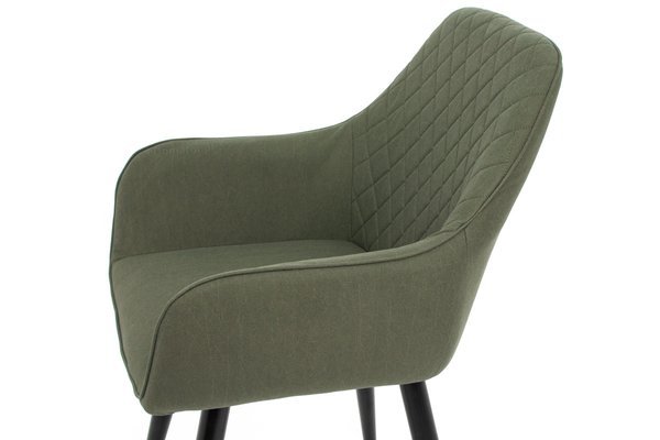 Krzesło tapicerowane fotelowe EMMA  - oliwkowa zieleń