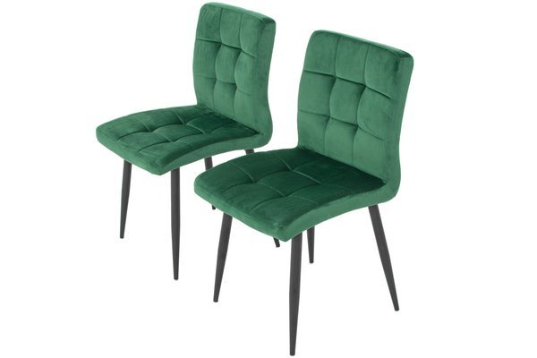 Krzesło tapicerowane glamour DIANA - zieleń butelkowa