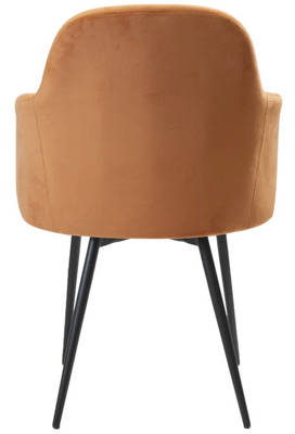 Krzesło welurowe z podłokietnikami MADRYT - rudy