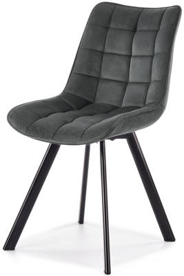 Krzesło z czarnymi nogami do salonu - ciemny popiel 