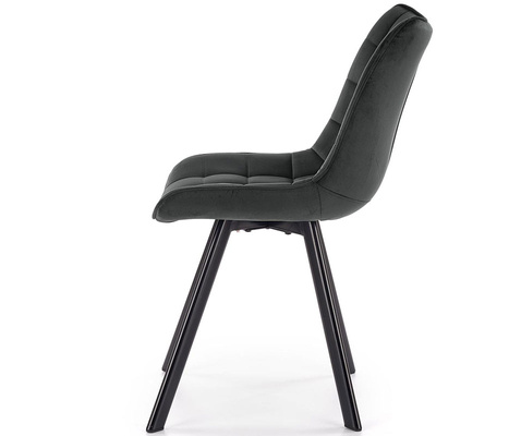 Krzesło z czarnymi nogami do salonu - ciemny popiel 