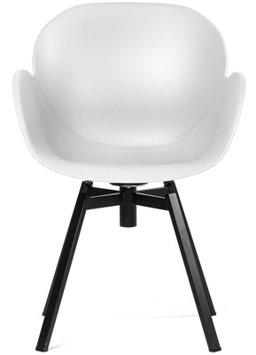 Krzesło z obrotowym siedziskiem podłokietniki MALMO - biały