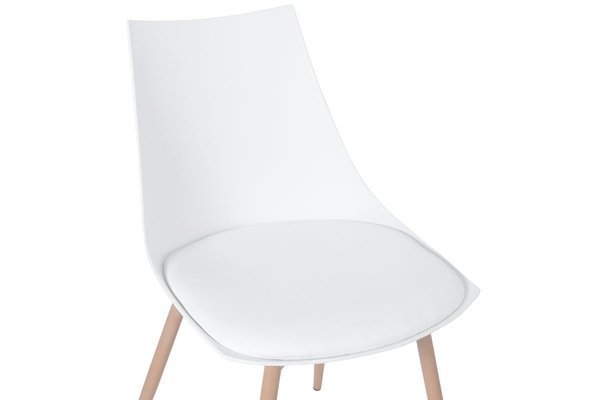 Krzesło z poduszką do kuchni jadalni SARA - białe