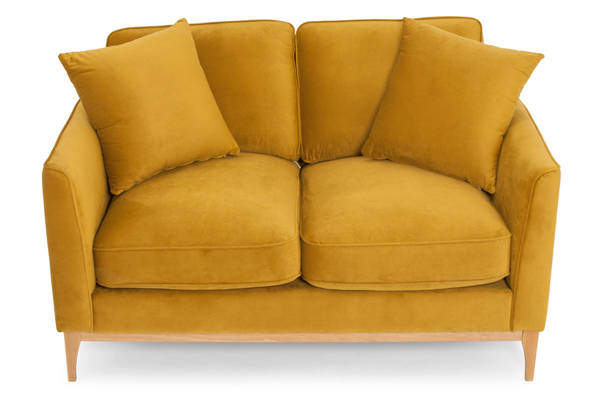 Mała kanapa sofa dwuosobowa LIVERPOOL II- musztardowy