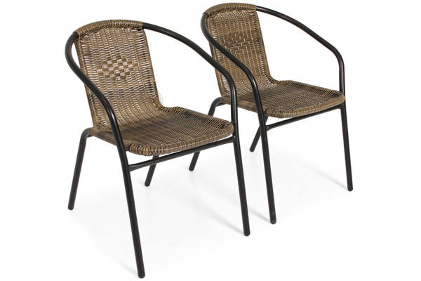 Meble balkonowe CAPRI stolik i 2 krzesła - brązowe