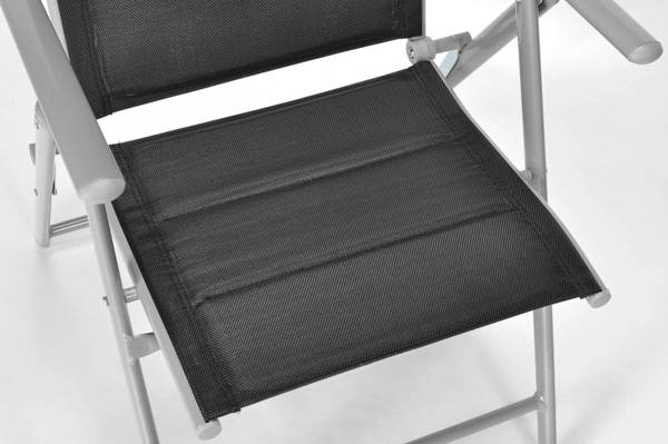 Meble ogrodowe składane aluminiowe MODENA Stół i 6 krzeseł - Czarne