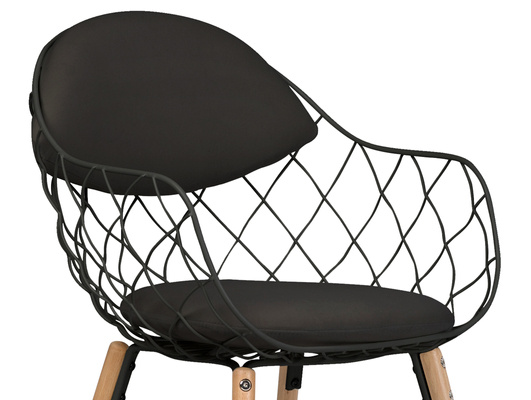 Metalowe krzesło z podłokietnikami loft OSLO - czarny