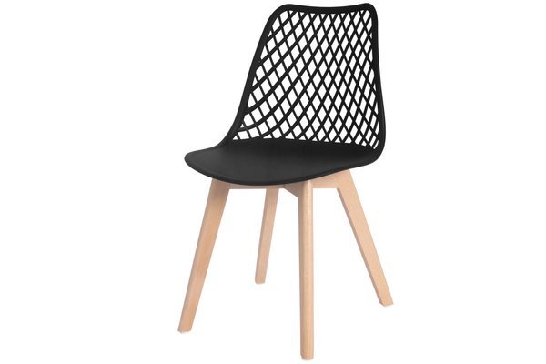 Nowoczesne ażurowe krzesło do jadalni NICEA - czarne