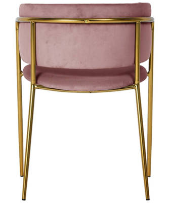 Nowoczesne krzesło tapicerowane glamour EVIA - różowy