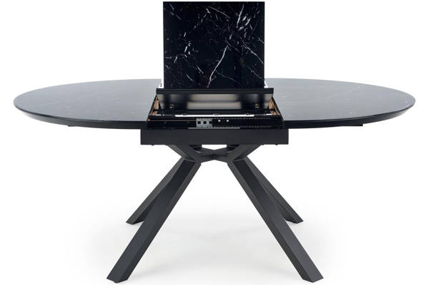 Okrągły stół rozkładany VERTIGO 130 cm - czarny marmur
