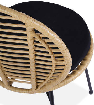 Rattanowe krzesło do kuchni z poduszką - naturalny