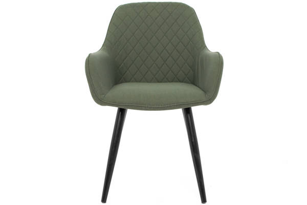 Stół BALTIMORE i 6 krzeseł EMMA - zestaw mebli do salonu - szary beton+ zielony
