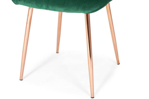 Stół BALTIMORE i 6 krzeseł SOFIA - zestaw do jadalni - brąz + zielony