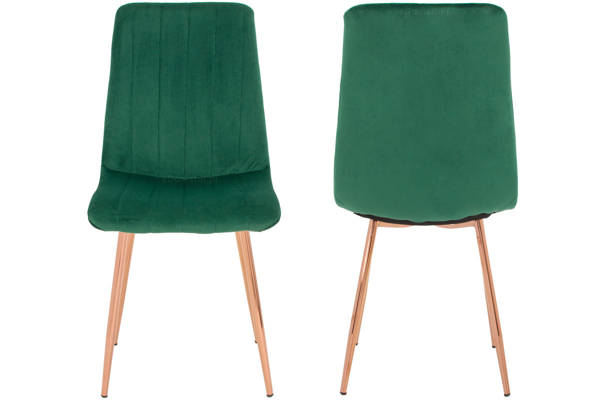 Stół PORTLAND (200/160x90) i 6 krzeseł SOFIA - komplet do jadalni - szary + zielony