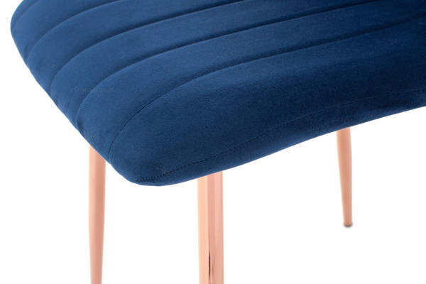 Stół PORTLAND (200/160x90) i 8 krzeseł SOFIA - komplet do salonu - brąz + niebieski