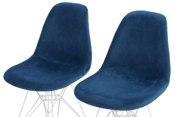 Stół PORTLAND (200/160x90) i 8 krzeseł VIOLET - komplet do jadalni - brązowo-niebieski
