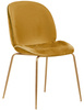  Krzesło welurowe złote nogi BOLIWIA - musztardowy
