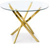 Okrągły stół ze szklanym blatem glamour RAYMOND 100 cm 