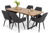Stół BALTIMORE i 6 krzeseł EMMA - zestaw do jadalni - brąz + grafit