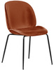 Stylowe krzesło tapicerowane czarne nogi loft BOLIWIA - rudy
