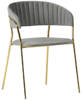 Stylowe krzesło welurowe na złotych nogach GOMA - szary